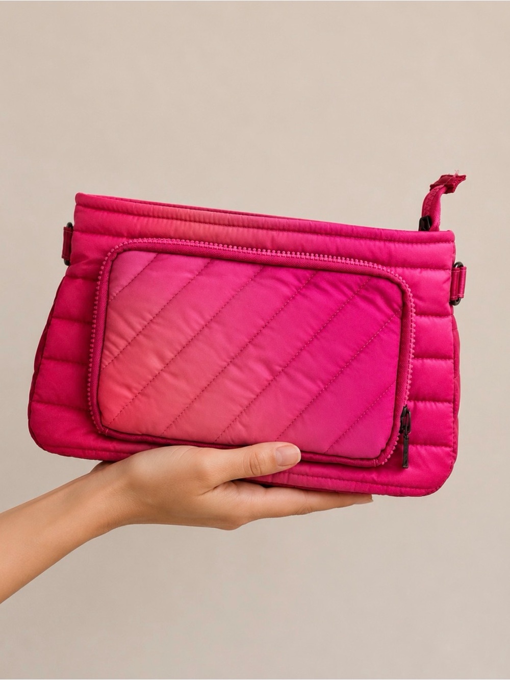 Think Royln Ombré Quilted Pink Clutch / Makeup bag
